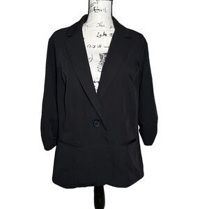 NWT Studio by TORRID Black Blazer Jacket Plus Size 2X Lined 3/4 Sleeve Stretch